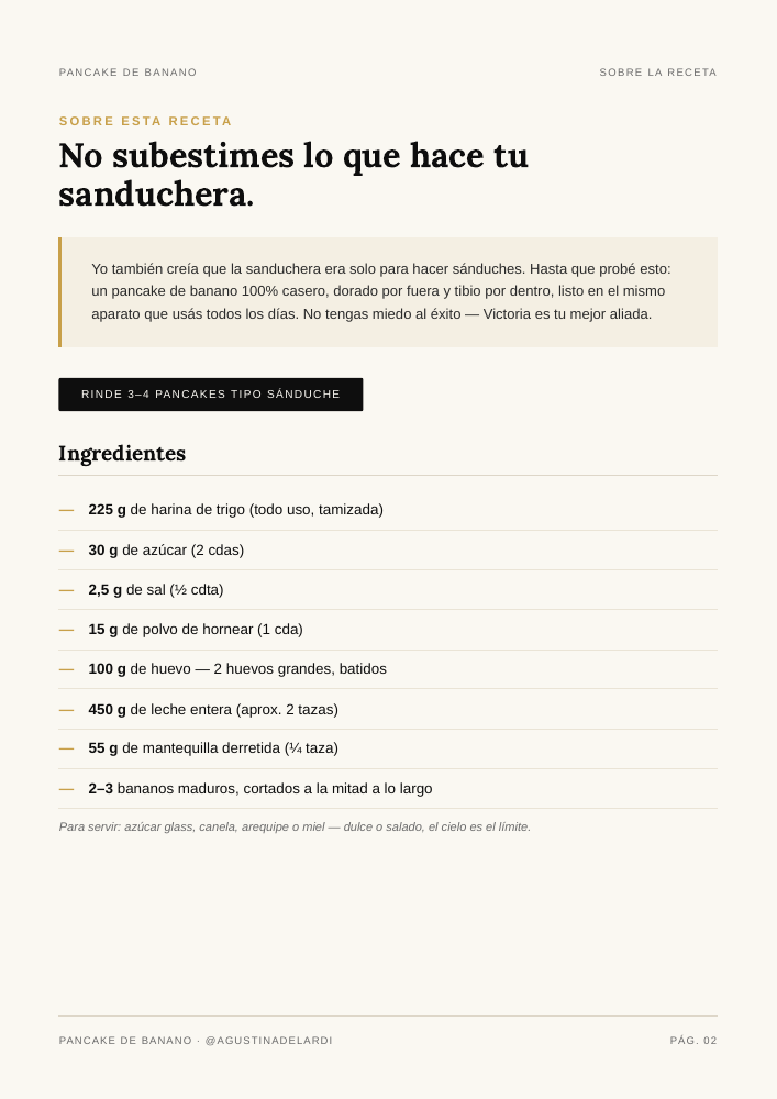 Vista previa de Pancake de Banano